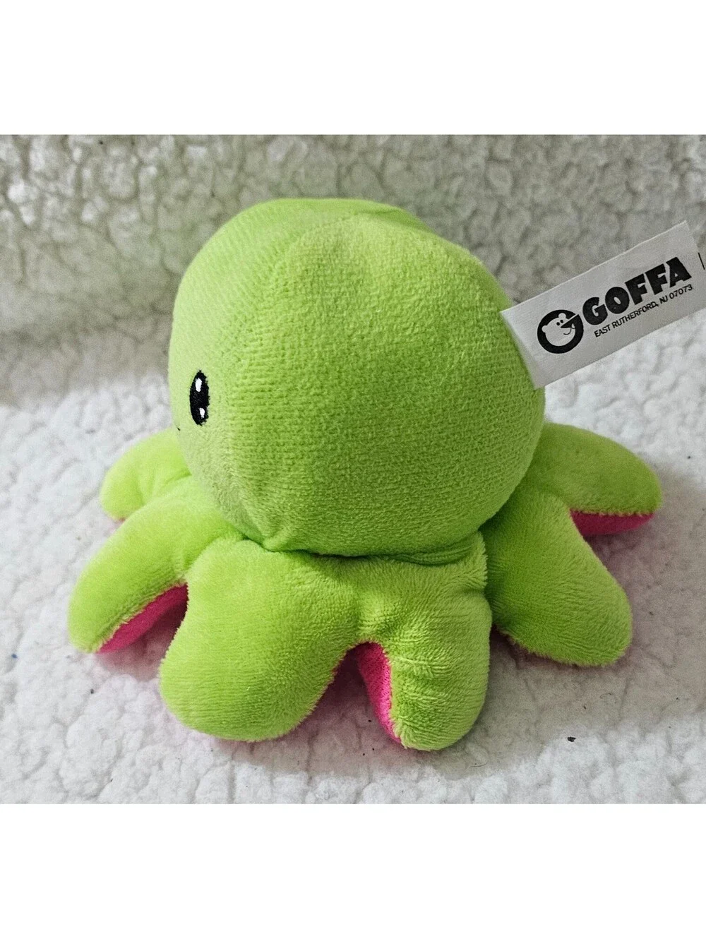 Goffa Octopus Plush Toy Green & Pink Smiling Stuffed Animal 5